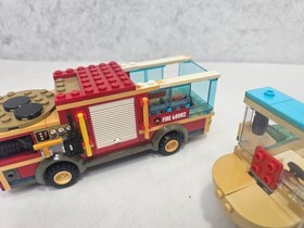 LEGO City Custom Vehicle Lot Modified Fire Truck 60002 and Service Pickup Truck