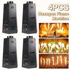 4pcs Hexagonal Mini Spray Fire Machine DMX512 Dj Stage Flame Thrower Machine