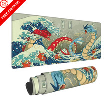 Large Gaming Mouse Pad,Japanese Ukiyoe Anime 31.5L x 12W inches, Multicolor