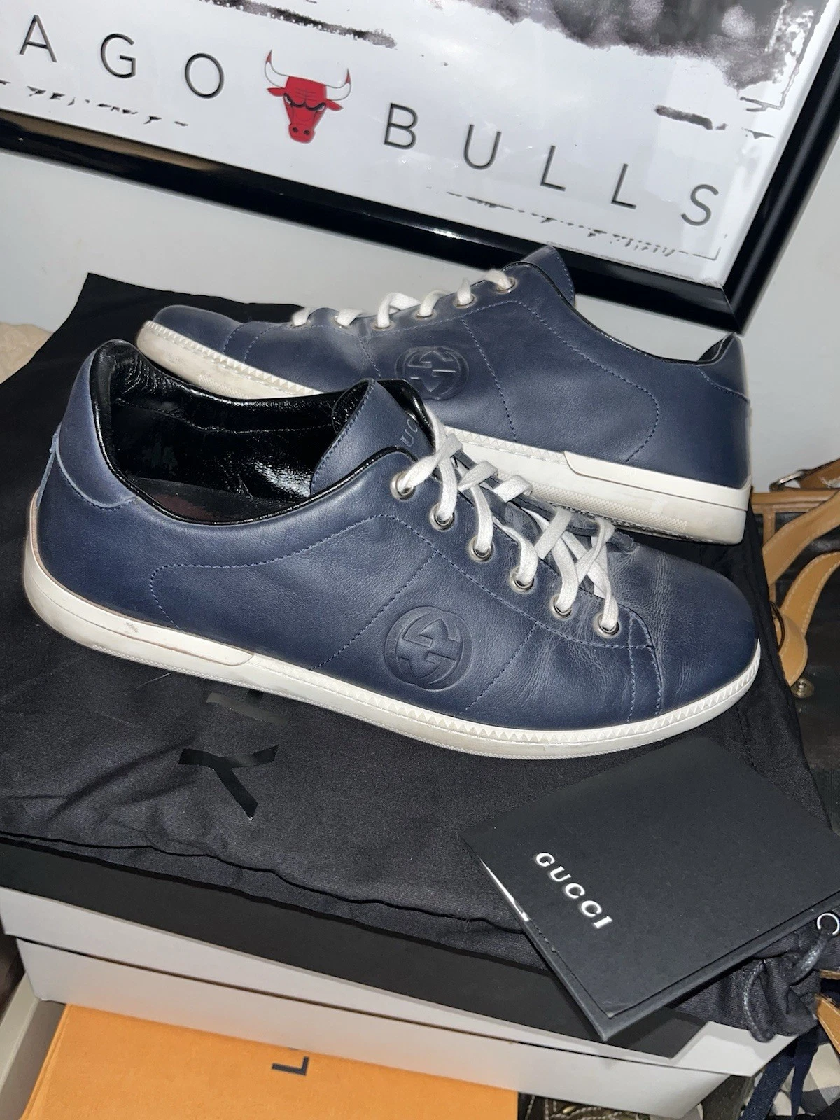 Baskets basses Gucci Interlocking G en cuir homme 7 US