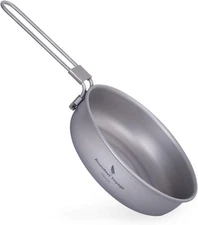 Boundless Voyage Ultra-light Titanium Frying Pan with Folding Ti15170B-y 