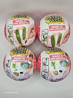 Miniverse Make It Mini Lifestyle Series 1 Cactus & Fish Wrappers-Lot of 4 Sealed