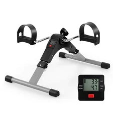 Portable Desk Bike Peddler Machine w/Adjustable Resistance LCD Display for Home