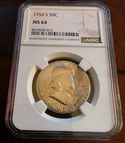 1954-S Franklin Half • NGC MS64 • Original Golden Album Toning • Better Date