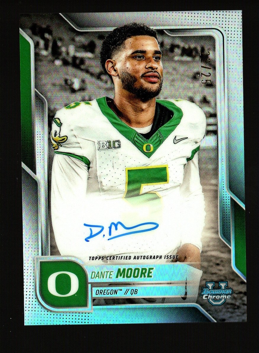 2025 Bowman U Chrome #SPA-DM Dante Moore Image Variation Auto #/25 SSP Oregon