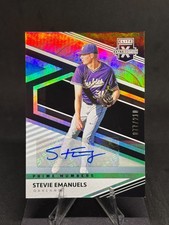 Stevie Emanuels 2020 Donruss Elite Extra Edition Prime Numbers Auto /210 #164