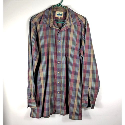 #ad #ad Northern Lakes LT Tall Plaid Button Shirt Men Cotton Poly Long Sleeve Outdoor $14.95