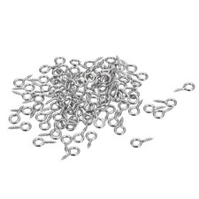100Pcs 304 Stainless Steel 10x5mm Small Eye Screws Mini Eye Pins Silver