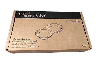 Pampered Chef Microwave Double  Egg Cooker Bakeware Cooking Stoneware