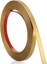 Matte Gold Finish Molding Trim, 196.8"L x 0.4"W Peel and Stick Decoration Strip 