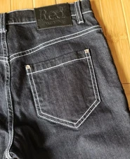 ♡RED VALENTINO Women's Black Dressy Jeans W/White Stitching, SZ 27, NWOT