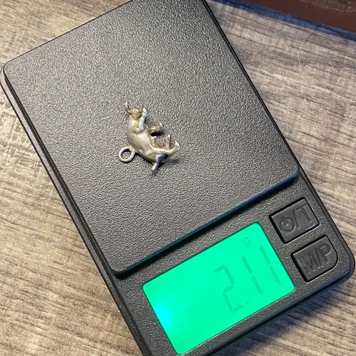 Vintage 925 Sterling Silver Charging Bull Rodeo Small Pendant Bracelet Charm - Picture 4 of 4