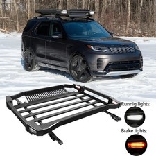 For Land Rover Discovery Suv Roof Rack Cross Bar Cargo Basket Carrier W Lights