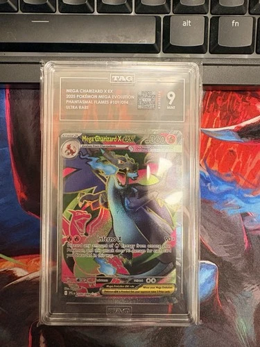 Pokémon Mega Charizard X ex 109/094 PFL Ultra Rare Holo English TAG 9