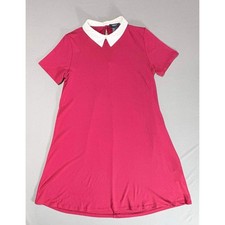 Forever 21 Preppy Retro Red Dress White Collar Women's Medium
