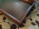 Solid Mahogany antique serve tray 19 1/2 x 11 1/2 marked Daniel Low Co Salem MA — photo 2