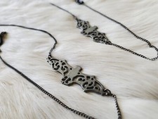 Black Gothic Punk Bat Openwork Metal Design 33" Eyeglasses Chain