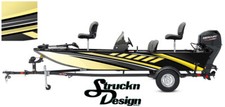 Boat Wrap Yellow Modern Curve Graphic Abstract Fish Bass Fishing Vinyl Decal Kit