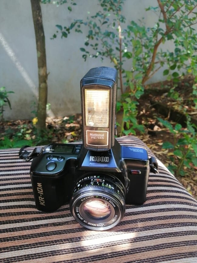 RICOH KR-10M + RICOH P 50mm f/1.7 lens + National PE-145 flasher