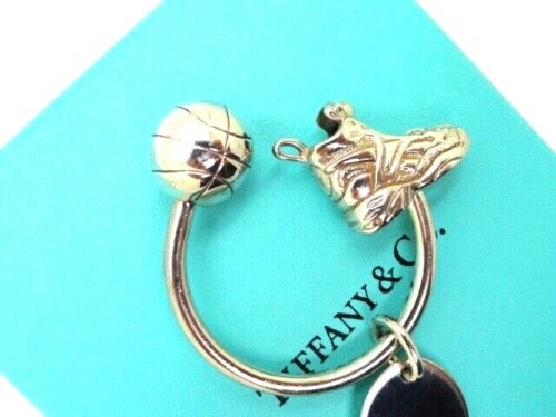 Tiffany & Co. S. Silver Tennis Ball Shoes Sneakers Tag Charm Keychain Key Ring View 4