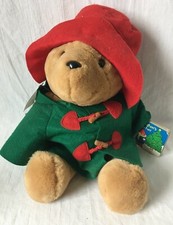 Paddington Bear Plush Stuffed Teddy with Holiday Fun Book Sears 1996 Vintage 16"