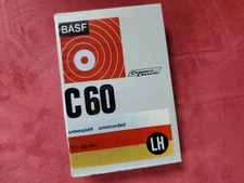 Vintage 1969 Basf LH C-60 minute 70s vintage cassette blank tape sealed.