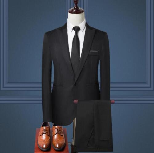 Men's One Button Modern Fit Suit Set Two Piece Jacket+pant Set Business Outfits - Picture 24 of 30