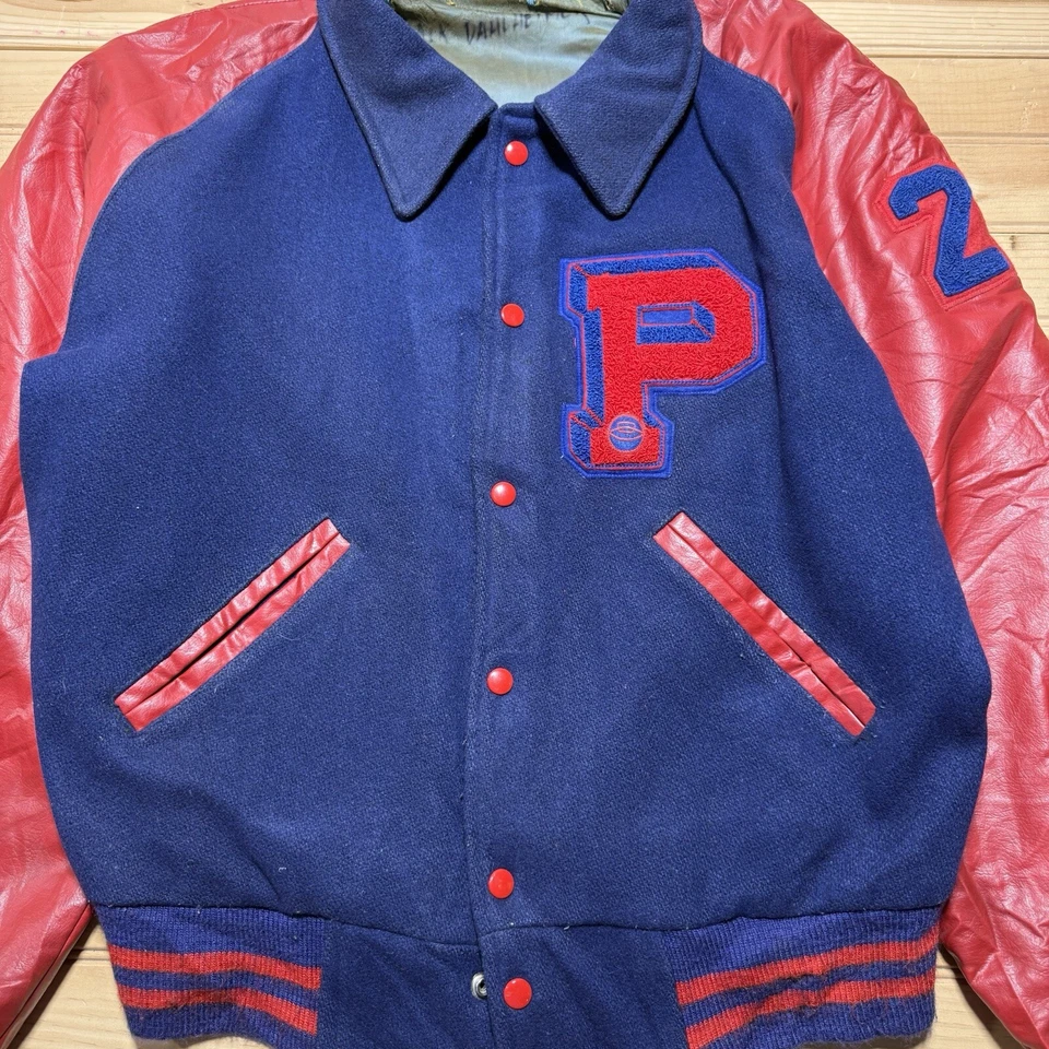 Chaqueta Universitaria Admiral Sportswear Años 60 70 Baloncesto Estadio Azul Rojo Talla M/L Foto 4 de 4