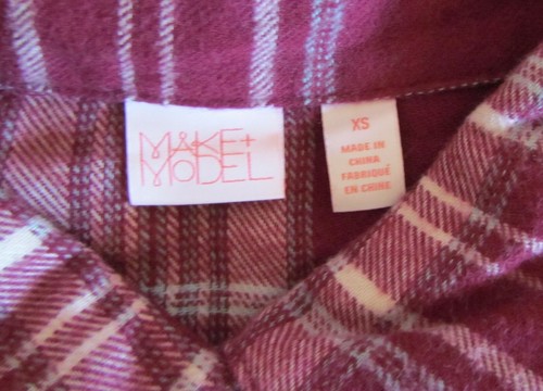 Make + Model Women's Flannel Nightshirt Sleepshirt Women XS Burgundy NWT - Picture 3 of 4