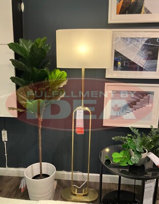 Brand New IKEA UPPVIND Brass Plated/White Floor Lamp 150 cm