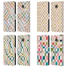 OFFICIAL NINOLA CHECKER PATTERN LEATHER BOOK CASE FOR MOTOROLA PHONES