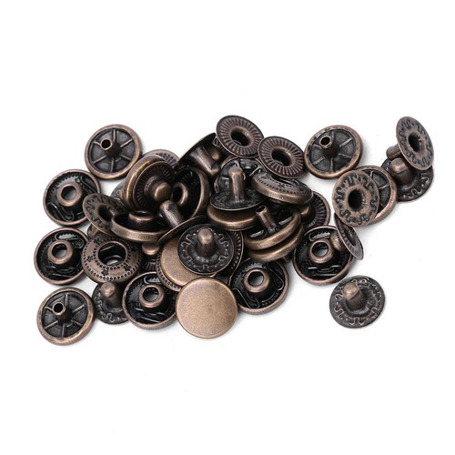 50 Set Pure Brass Snap Buttons Round Button Cloth Luggage Decor(12.5mm Bronze) - Picture 18 of 22