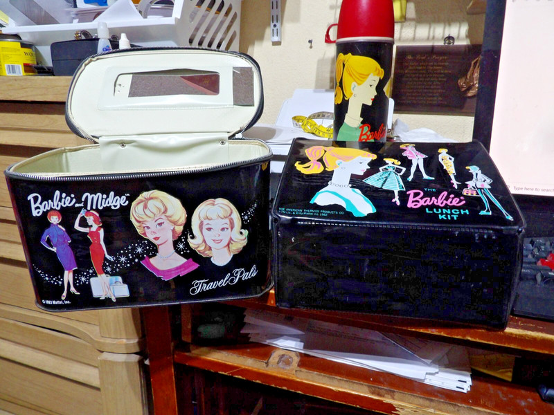 Barbie Lunch Kit with Thermos and Barbie and Midge Travel Pals Case