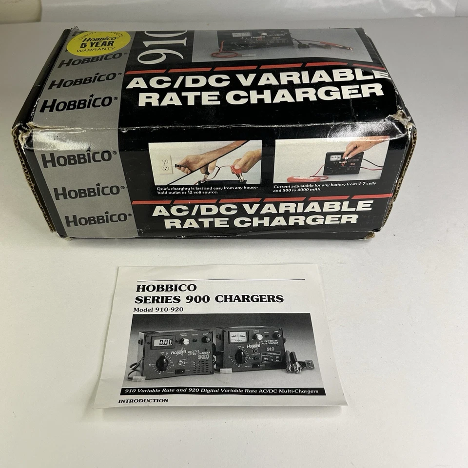 Vintage NIB Hobbico 910 Series AC/DC Auto Charger for R/C Ni-Cad Batteries - Image 3 of 4
