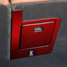 Red Carbon Fiber Rear Seat Back Storage Box Cover Trim For Volvo XC60 2018-2025