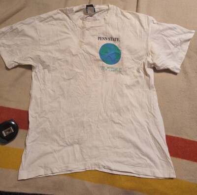 Vintage 90s Penn State The World Is Our Campus Earth Environment T-shirt XL
