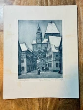 Beautiful Vintage Rothenburg Ob Der Tauber Etching Bavaria Germany Signed