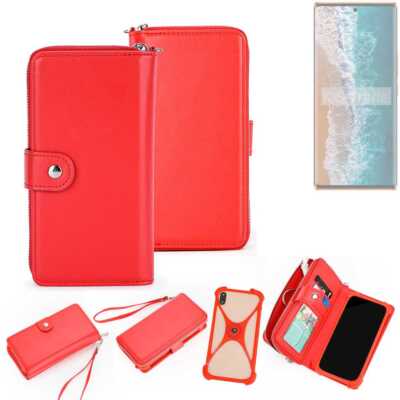 Geldbörse Handyhülle Tecno Phantom X2 Schutzhülle Etui Wallet Case rot
