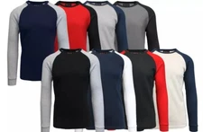 Men's Long Sleeve Waffle-Knit Raglan Thermal Shirts ( Size S-5XL ) NWT FREE SHIP