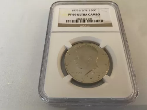 1979-S TYPE 2 KENNEDY HALF DOLLAR NGC PF69 ULTRA CAMEO BROWN LABEL  " LAST ONE "