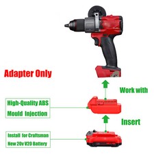 1 Adapter for Craftsman V-20 NEW 20V Red Battery To Power for Milwaukee M18 Tool