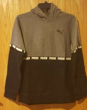 NWT Boys Puma Pullover Hoodie sz Medium Charcoal/Heather - 548