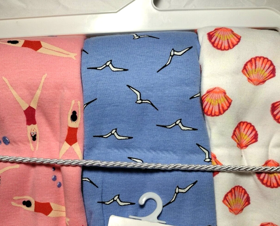 ROSIE POPE 3 piezas Manta Jersey Algodón Conjunto Conchas Marinas Pájaro Nadador Elástico Foto 2 de 3