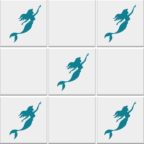 Tile Stickers MERMAID Nautical Bathroom Vinyl Decal Wall Transfers *2 SIZES* - Picture 7 of 22