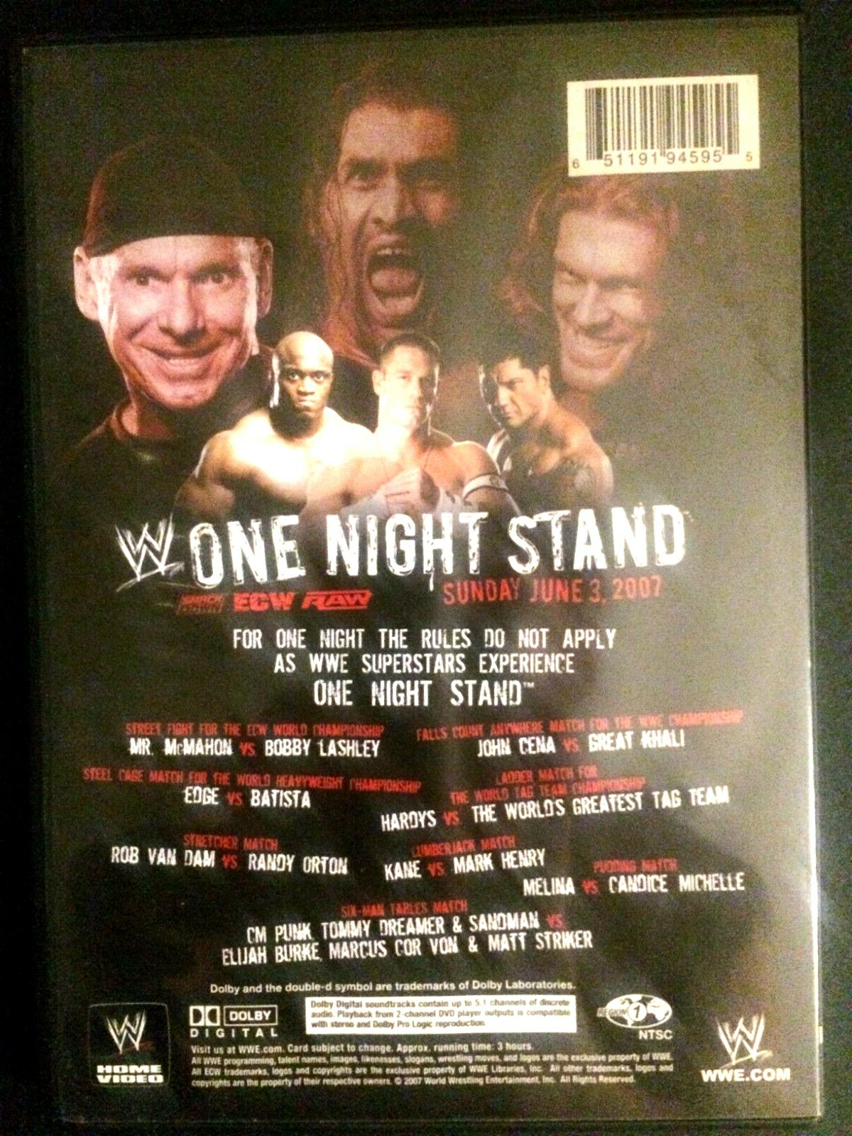 WWE ONE NIGHT STAND 2007 DVD WRESTLING - Combined Shipping | eBay