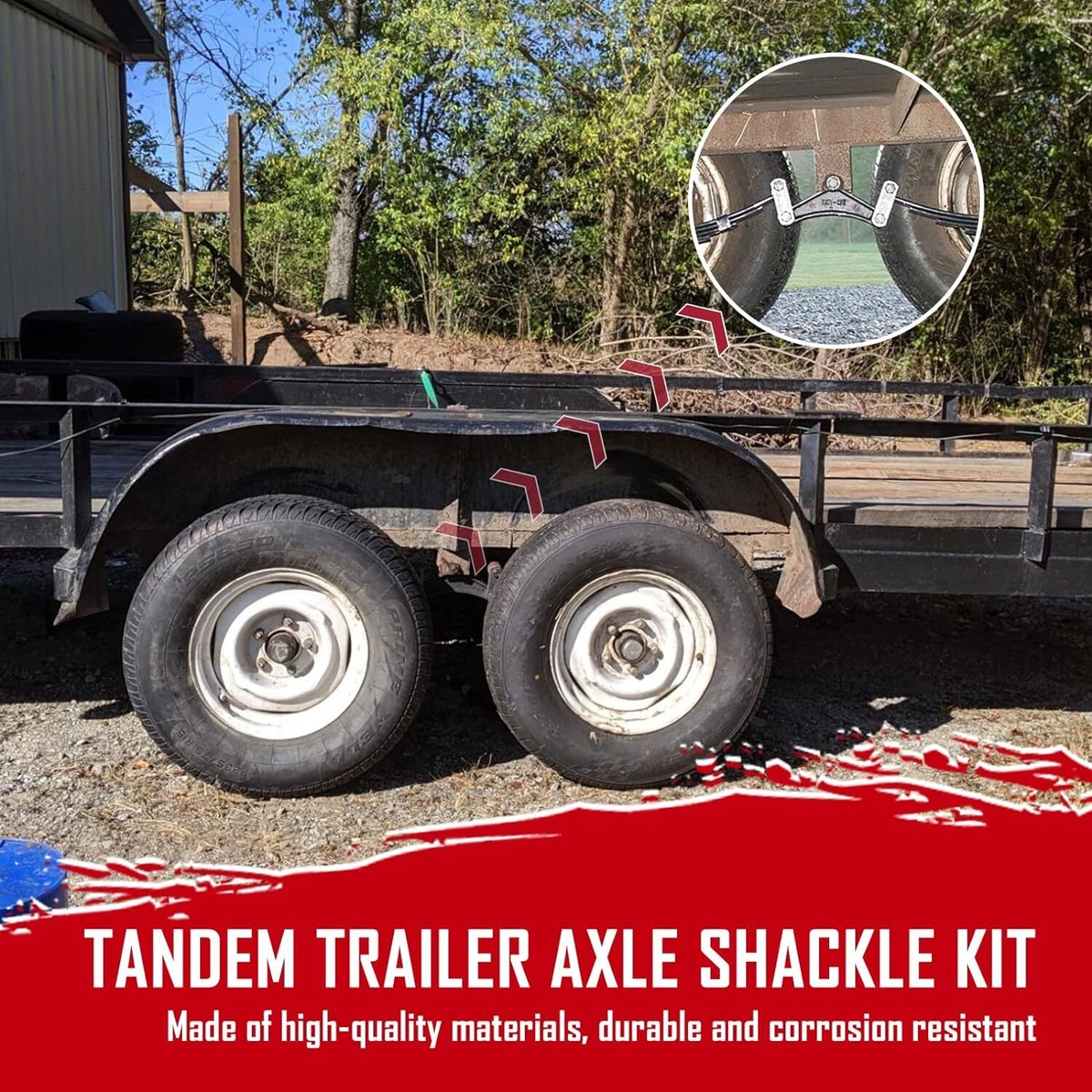 New Heavy Duty Steel Tandem Trailer Axle Shackle Kit For Double Eye Spring US - Foto 6