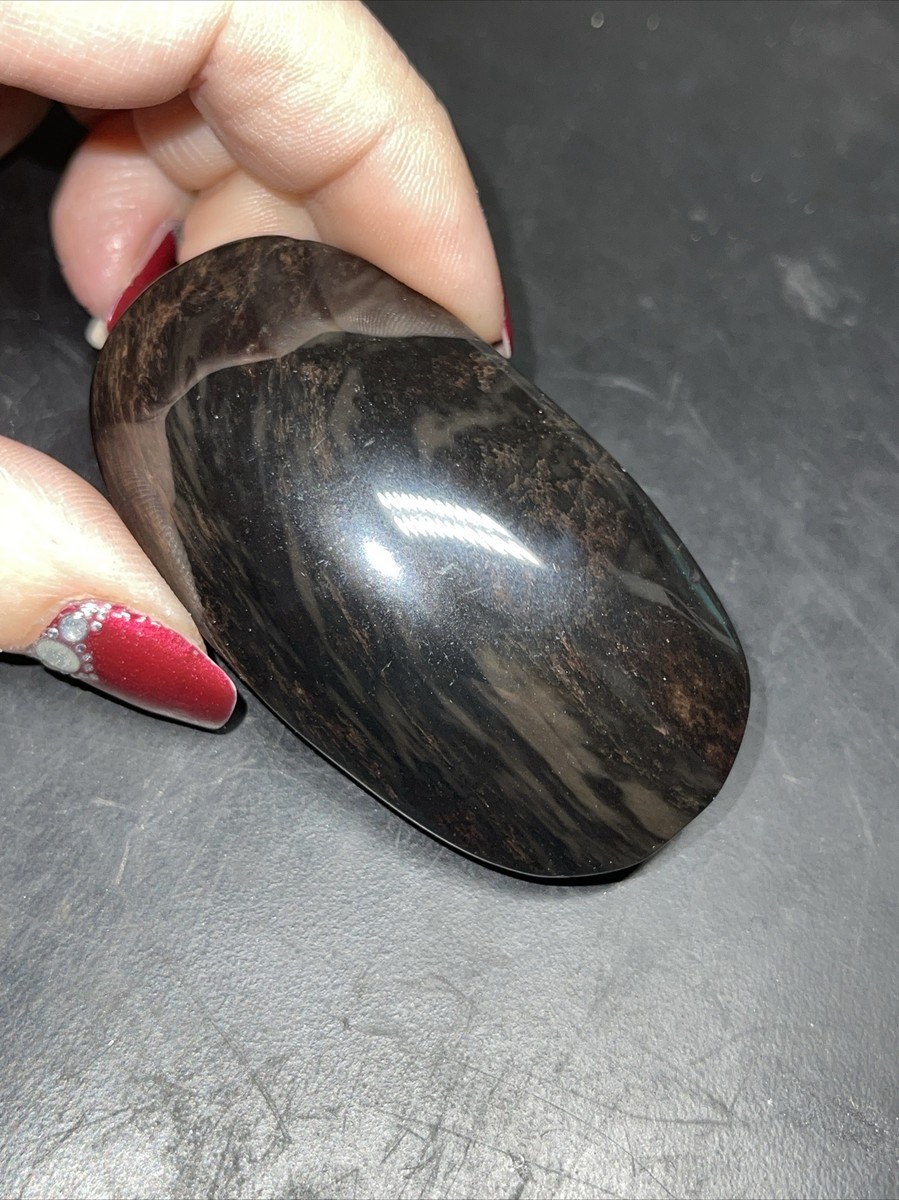 Red Sheen Obsidian Crystal Palm Stone2.68in x 1.47in x .78in | eBay
