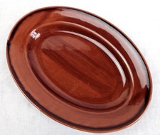 Servier- Fleischplatte ovaler Teller Fayence Braun S'Clément Provençal Cognac