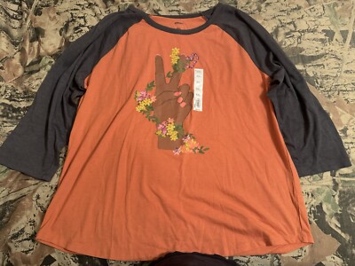 Kohl s XXL Women s Misses Sonoma Tops Peach Short Sleeve T-Shirt, New W/ Sticker