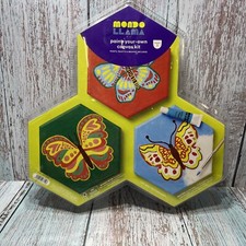 Mondo Llama 13 Piece Paint-Your-Own Hexagon Canvas Kit Butterfly Ages 8